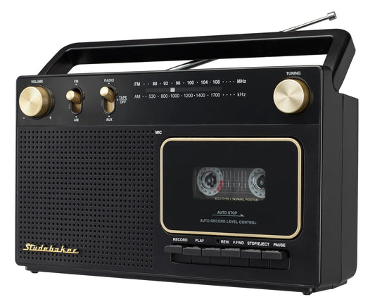 Studebaker Portable Retro Stereo AM/FM Radio Cassette Player - Kia Day Design