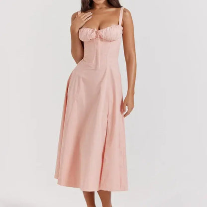 Ladies Midi Spaghetti Strap Dress - Kia Day Design