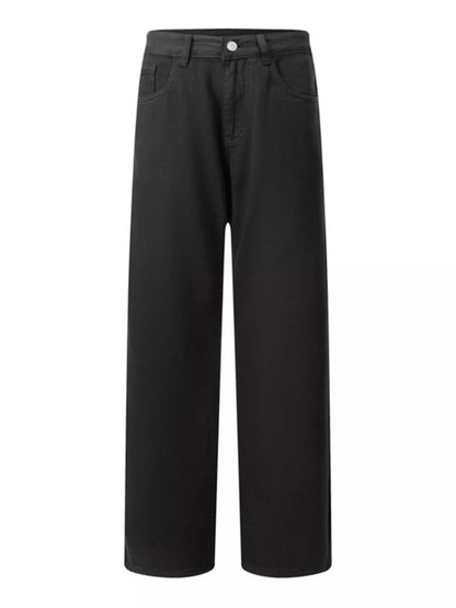 Men's Vintage Wash Wide Leg Jeans - -