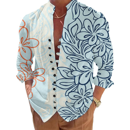 Polynesian Pattern Shirts for Men Oversized Shirts for Men Casual