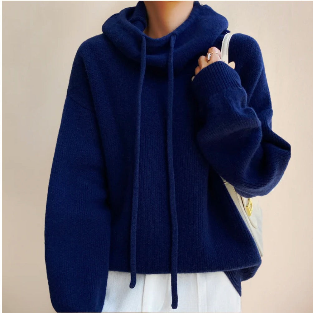 Womens Merino Wool Turtleneck Sweater - Blau XL - Women's Fashion - Women's Clothing - Sweaters