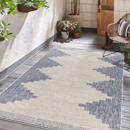 Djugun Blue Indoor & Outdoor Rug - - Rugs