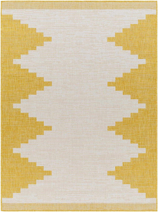 Djugun Metallic-Gold Indoor & Outdoor Rug - - Rugs