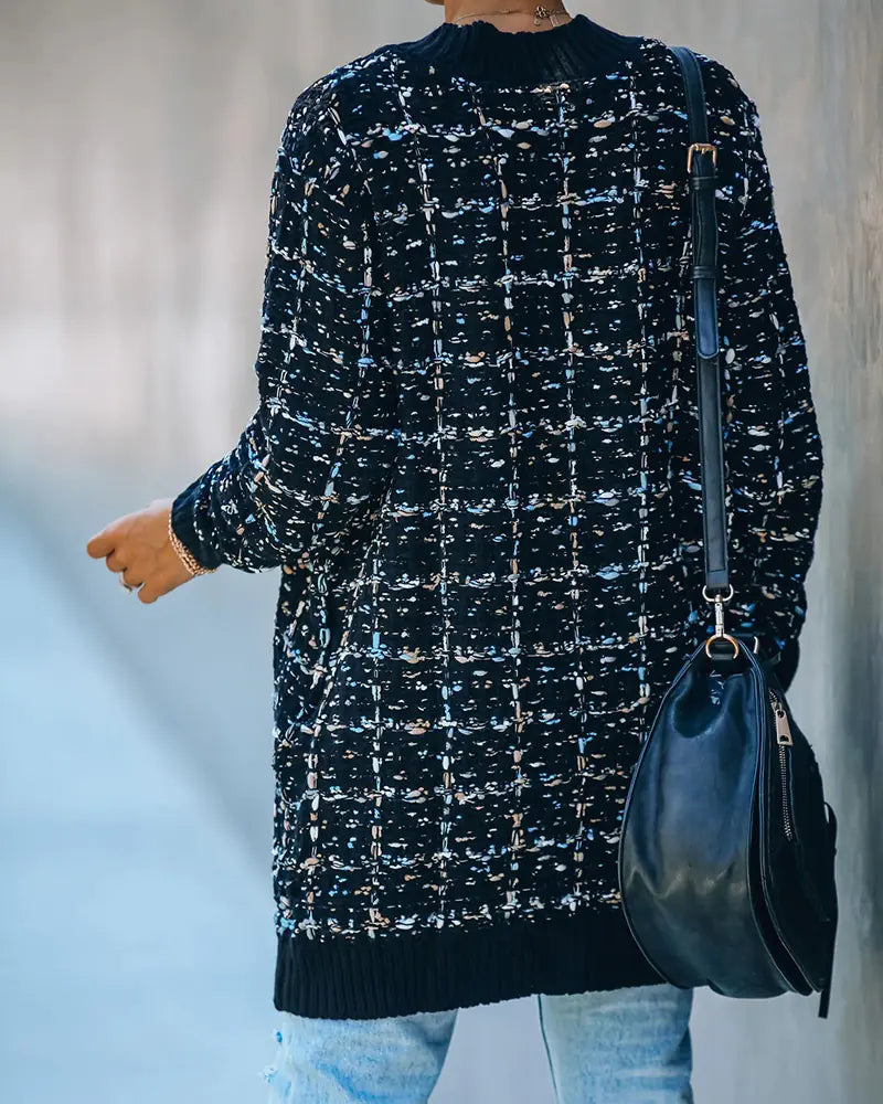 Retro Plaid Slim Fit Women's Sweater Knitwear