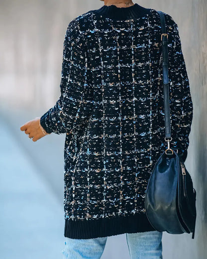 Retro Plaid Slim Fit Women's Sweater Knitwear