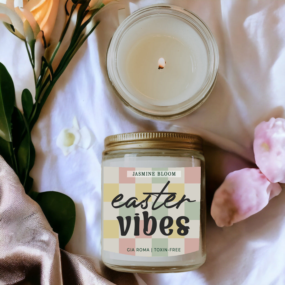 Jasmine Bloom Easter Floral Scented Candle - - Diffusers, Oils & Candles