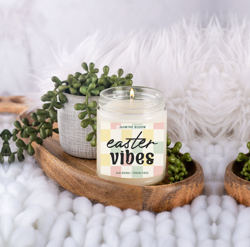 Jasmine Bloom Easter Floral Scented Candle - - Diffusers, Oils & Candles