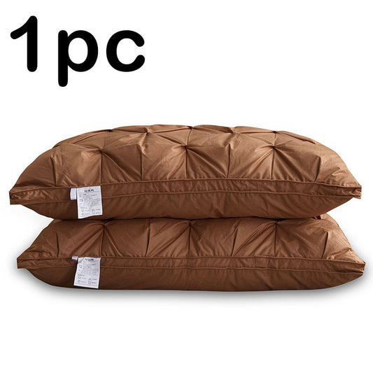 Five-Star Hotel White Goose Down Pillow - Coffee 48X74cm - pillow