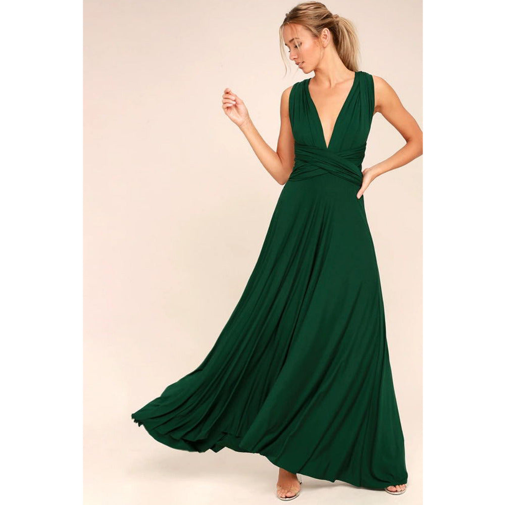 Long Wrap Dress - - dress