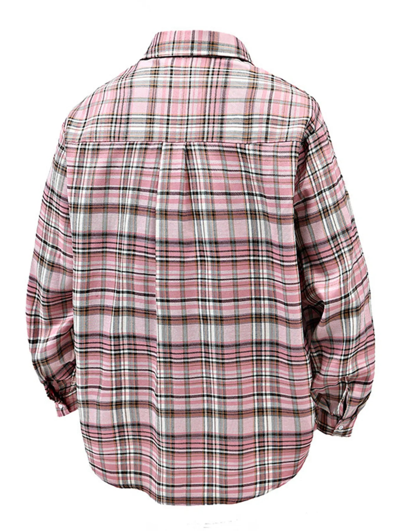 Men's Full Size Casual Plaid Long Sleeve Shirt Plus Size - -