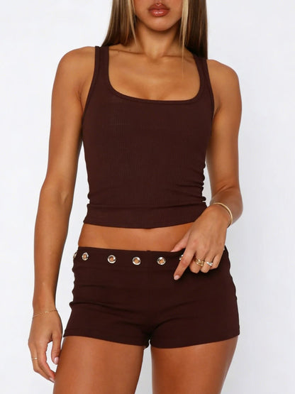 Wide Strap Tank and Shorts Set- Shopimist- {{Product type}}