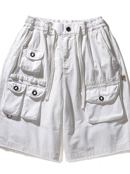 Men's Multi Pockets Shorts - White -