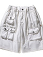 Men's Multi Pockets Shorts - White -