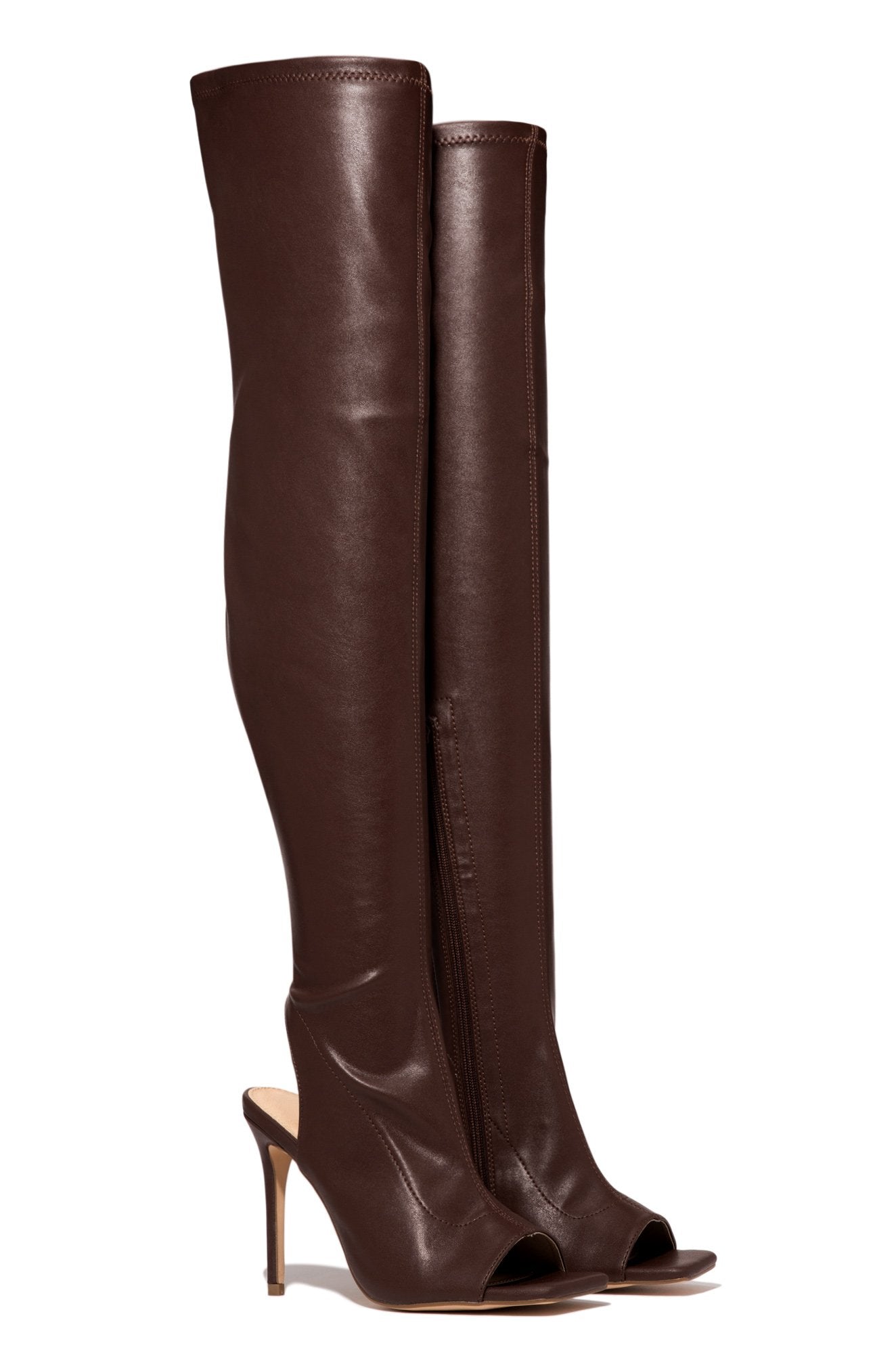 Black Stiletto Heels Fish Mouth Boots