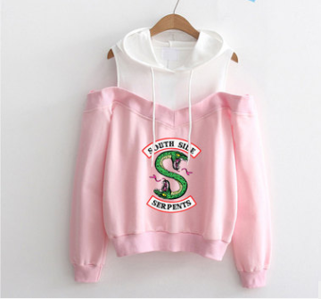 Off-Shoulder Hooded Sweatshirt - B2 S - sweatshirt