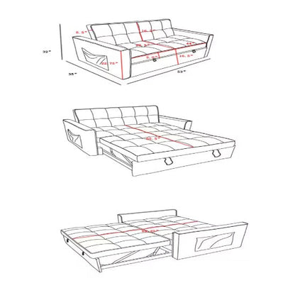 Pull-Out Sofa Bed With Woven Polyester Fabric & Solid Wood Frame - - sofa bed