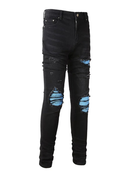 Men's Distressed Skinny Jeans - -