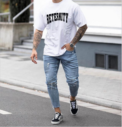 Mens Distressed Skinny Jeans - - jeans