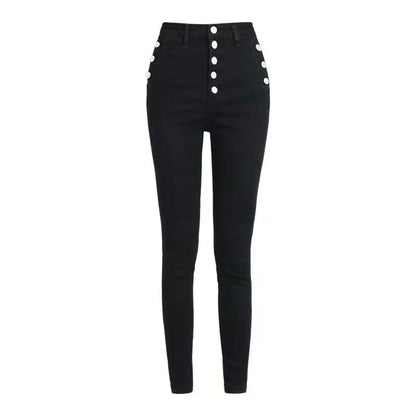 High Waist Button Down Thick Jeans for Women - Kia Day Design
