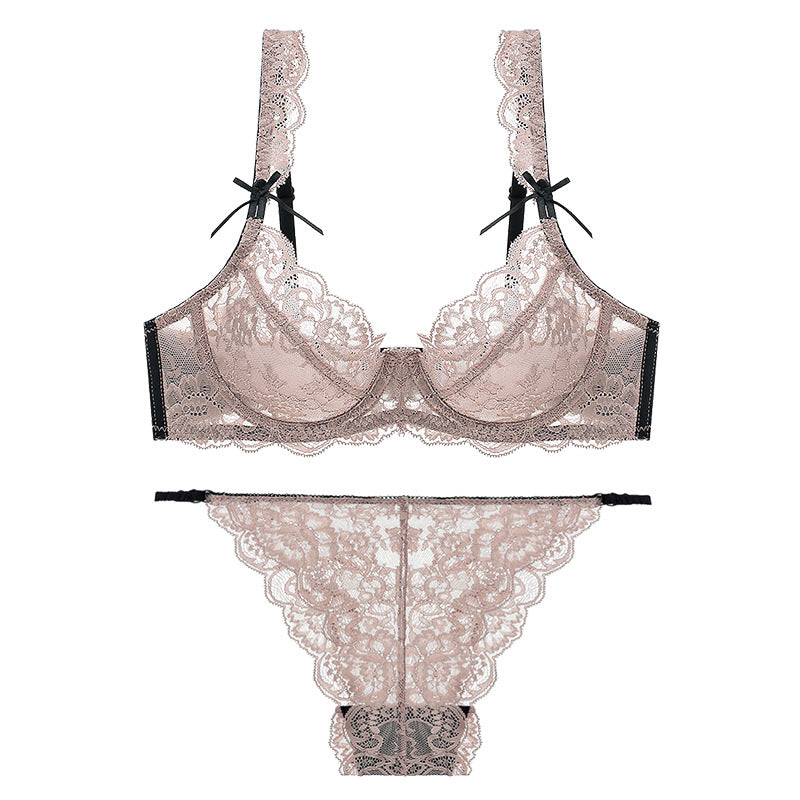 Transparent See Through Sheer Lingerie Bra Set