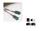Long Vintage Gemstone Dangle Earrings in Antique Bronze - Green - earrings
