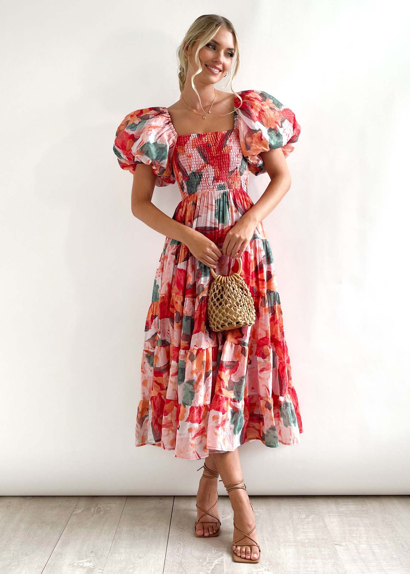 Floral-Print Off-Shoulder Loose Dress for Women - - dress