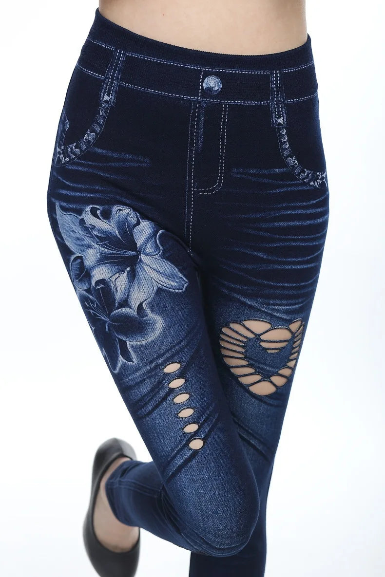 Ladies Floral Jeans