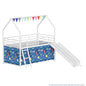 Jack - House Loft Bed With Slide And Curtain Set- HouseOfZazla- {{Product type}}