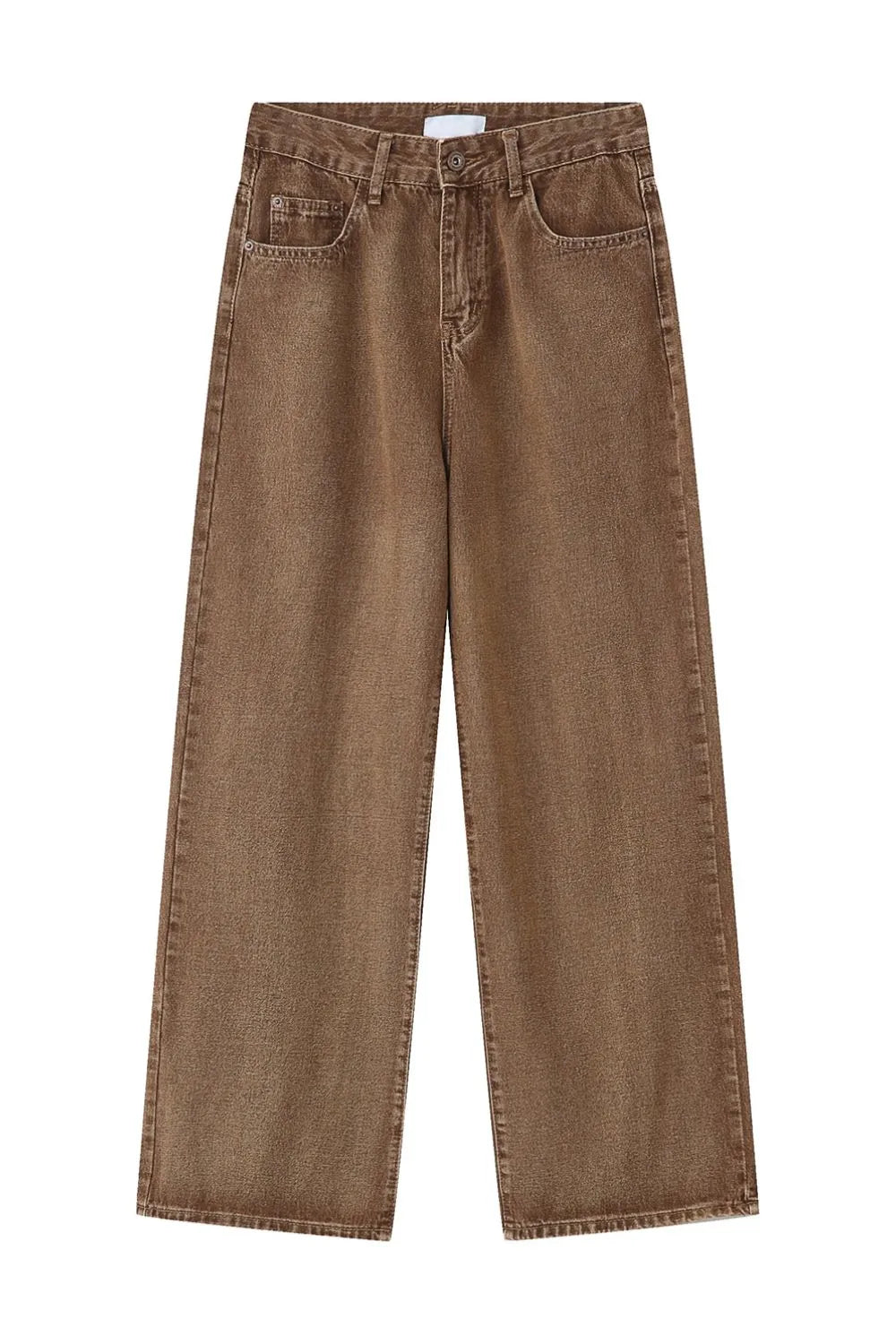 Wide Leg Jeans with Pockets - Taupe -