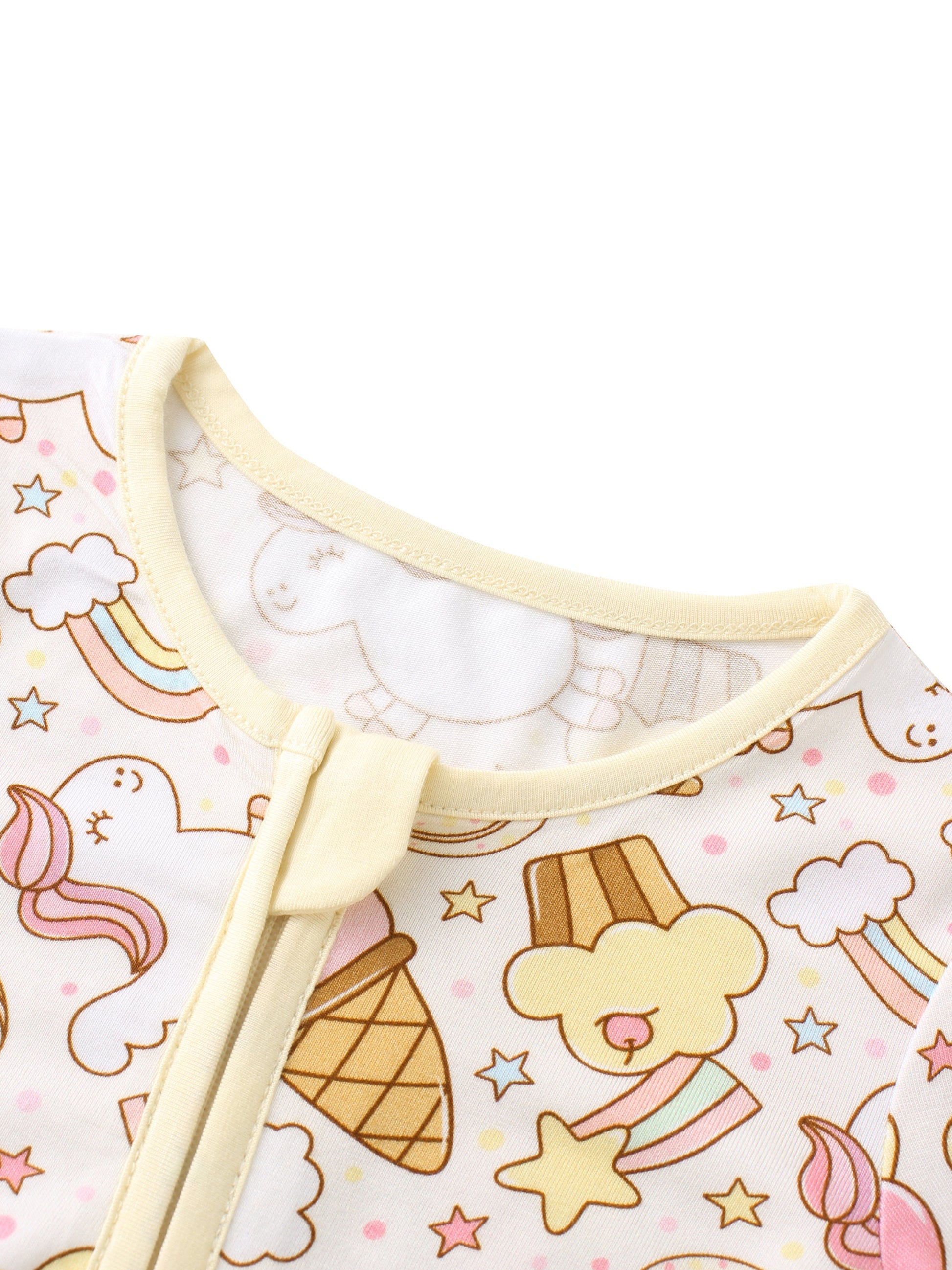 PoshTOT Rainbow Snacks Bamboo Baby Convertible Zippy Romper - - Zippy Romper