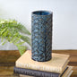 Blue Ceramic Diamond Pattern Vase | 2 Sizes - Small - Vases & Vessels