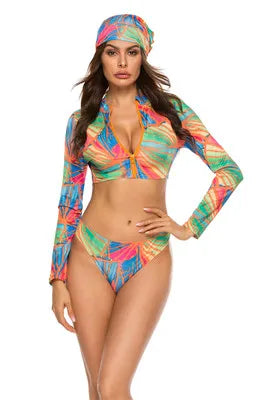 Long Sleeve Three-Piece Sets Swimwear Swimsuit