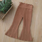 Kids Knitted Wide Leg Pants brown