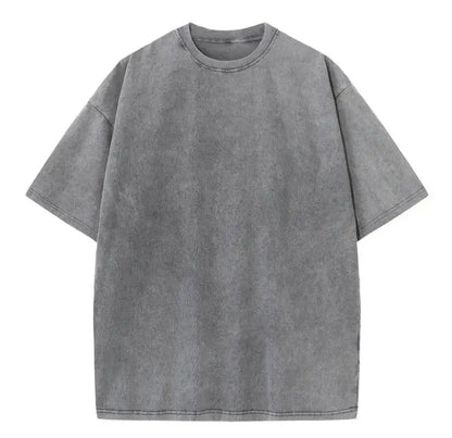 230GSM Unshrinkable Qualified Cotton Vintage Acid Wash T Shirt Gray