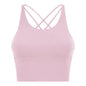 Comfort Full Support Padded Wire Free Cross Back Yoga Sports Bra Seamless pink2