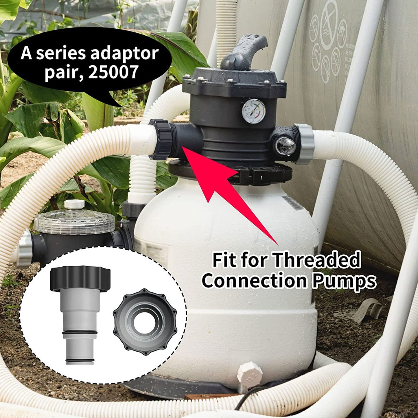 Garden Hose Conversion Adapter for Intex Pool Fittings - - pool hose connector