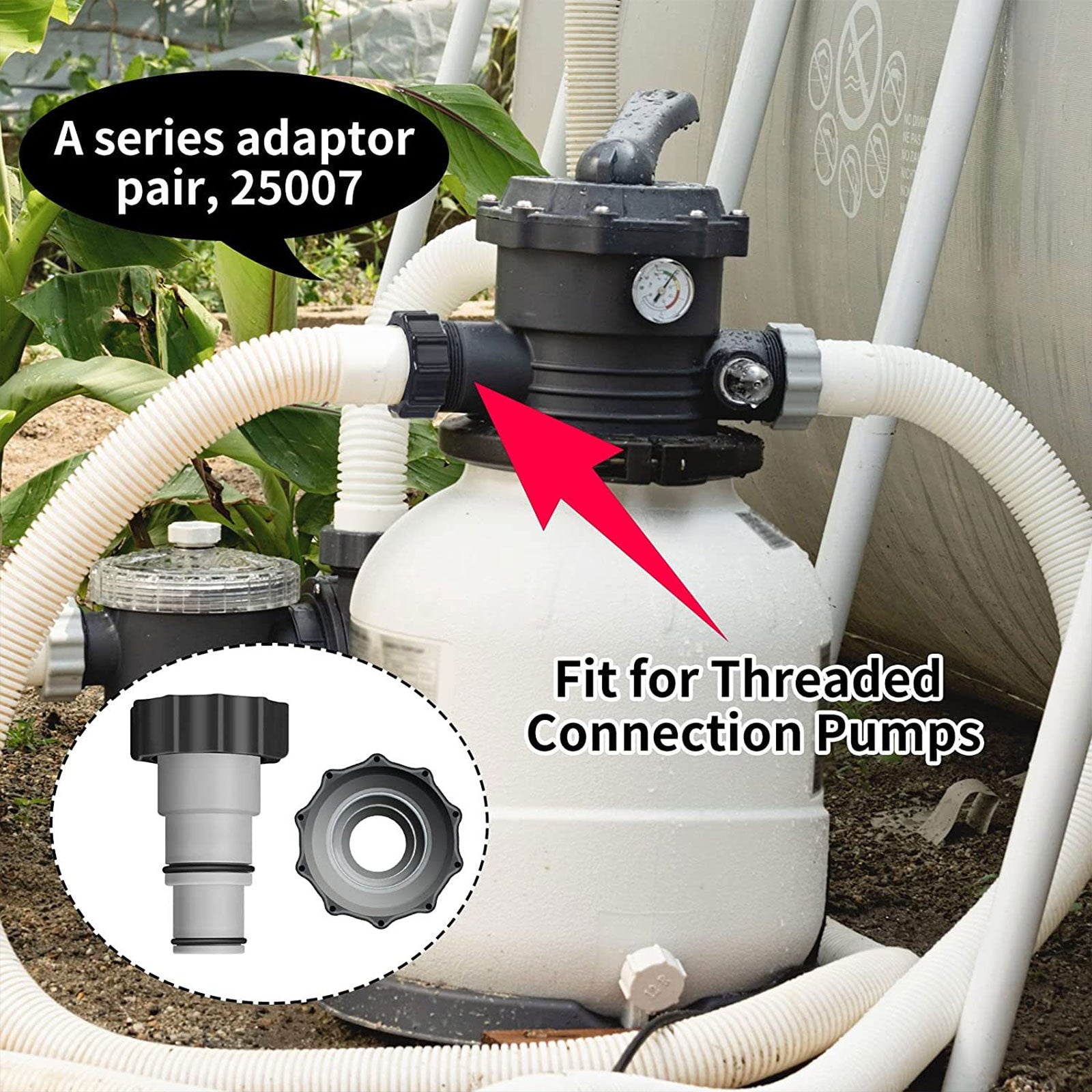 Garden Hose Conversion Adapter for Intex Pool Fittings - - pool hose connector