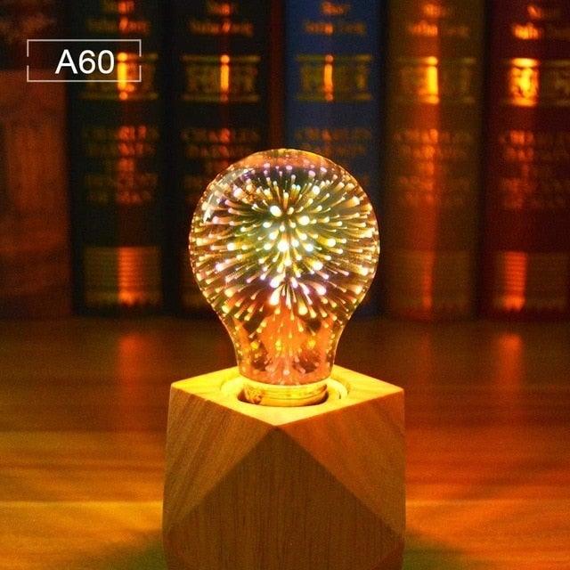 Edison Bulb Vintage Light Bulb Star Fireworks Lamp Holiday Night Light Novelty Christmas Tree Stained Glass Star Shine Decoration Use For Holiday Christmas - A60 - ST50DE7394PQY