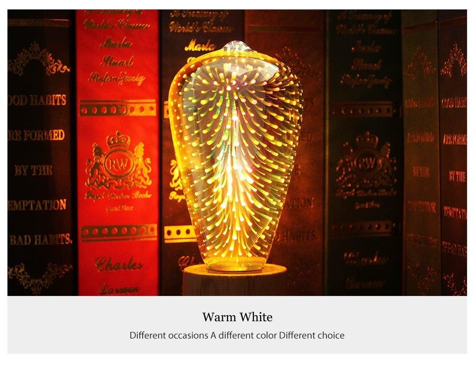 Edison Bulb Vintage Light Bulb Star Fireworks Lamp Holiday Night Light Novelty Christmas Tree Stained Glass Star Shine Decoration Use For Holiday Christmas - - ST50DE7394PQY