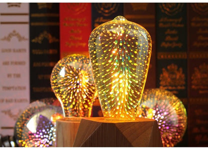 Edison Bulb Vintage Light Bulb Star Fireworks Lamp Holiday Night Light Novelty Christmas Tree Stained Glass Star Shine Decoration Use For Holiday Christmas - - ST50DE7394PQY