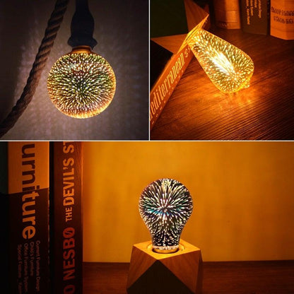 Edison Bulb Vintage Light Bulb Star Fireworks Lamp Holiday Night Light Novelty Christmas Tree Stained Glass Star Shine Decoration Use For Holiday Christmas - - ST50DE7394PQY