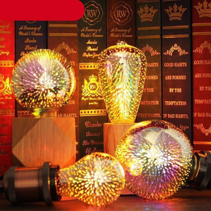 Edison Bulb Vintage Light Bulb Star Fireworks Lamp Holiday Night Light Novelty Christmas Tree Stained Glass Star Shine Decoration Use For Holiday Christmas - - ST50DE7394PQY