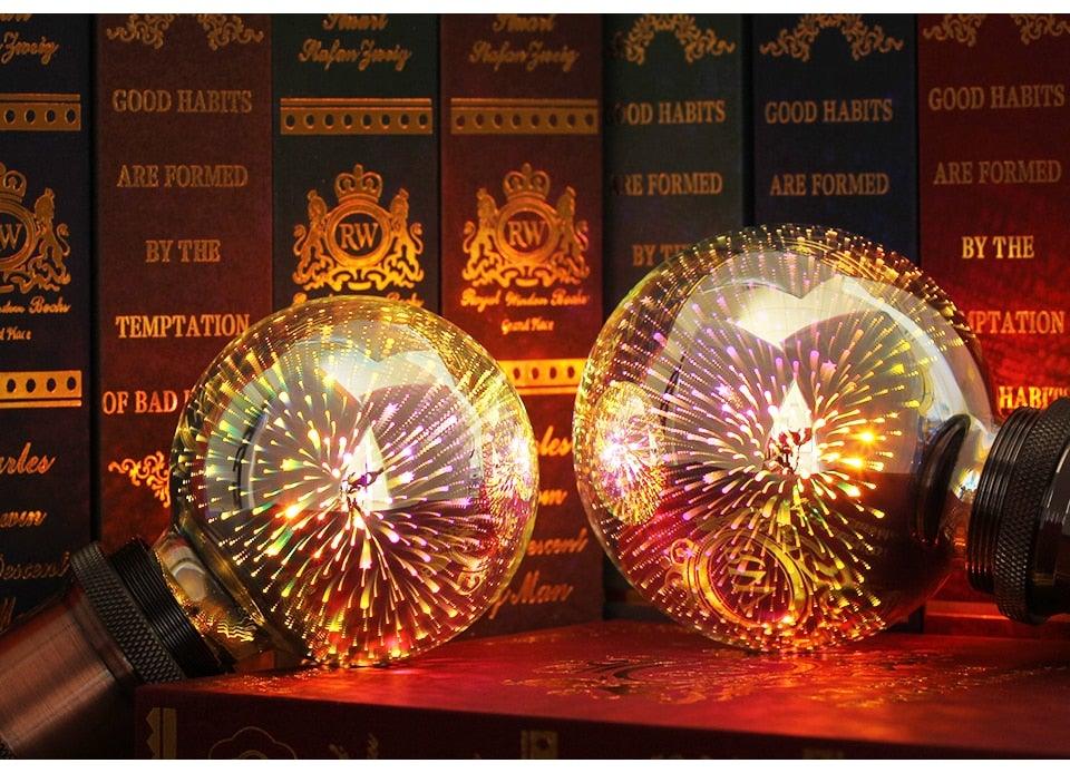 Edison Bulb Vintage Light Bulb Star Fireworks Lamp Holiday Night Light Novelty Christmas Tree Stained Glass Star Shine Decoration Use For Holiday Christmas - - ST50DE7394PQY