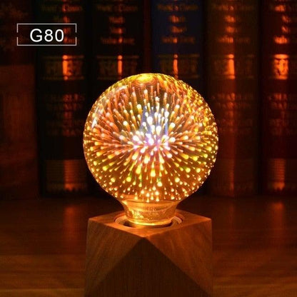 Edison Bulb Vintage Light Bulb Star Fireworks Lamp Holiday Night Light Novelty Christmas Tree Stained Glass Star Shine Decoration Use For Holiday Christmas - G80 - ST50DE7394PQY