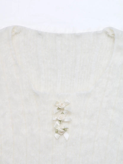Scoop Neck Long Sleeve Sweater - -