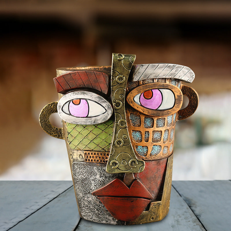 Outdoor Courtyard Crafts Funny Flowerpot Decoration - Antique Style - 0
