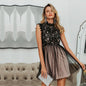 Vintage Lace High-Waisted Dress for Women - Black - dress