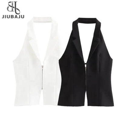 Women Backless Strapless Halter Corset Tops Front Zipper Camis Tops Kia Day Design