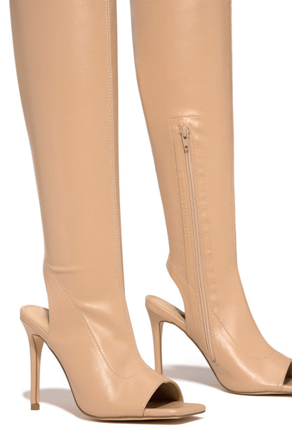 Black Stiletto Heels Fish Mouth Boots