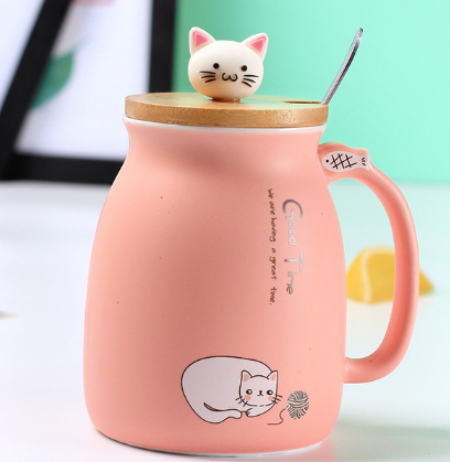 Ceramic Mug Duo with Lids - Pink - mugs